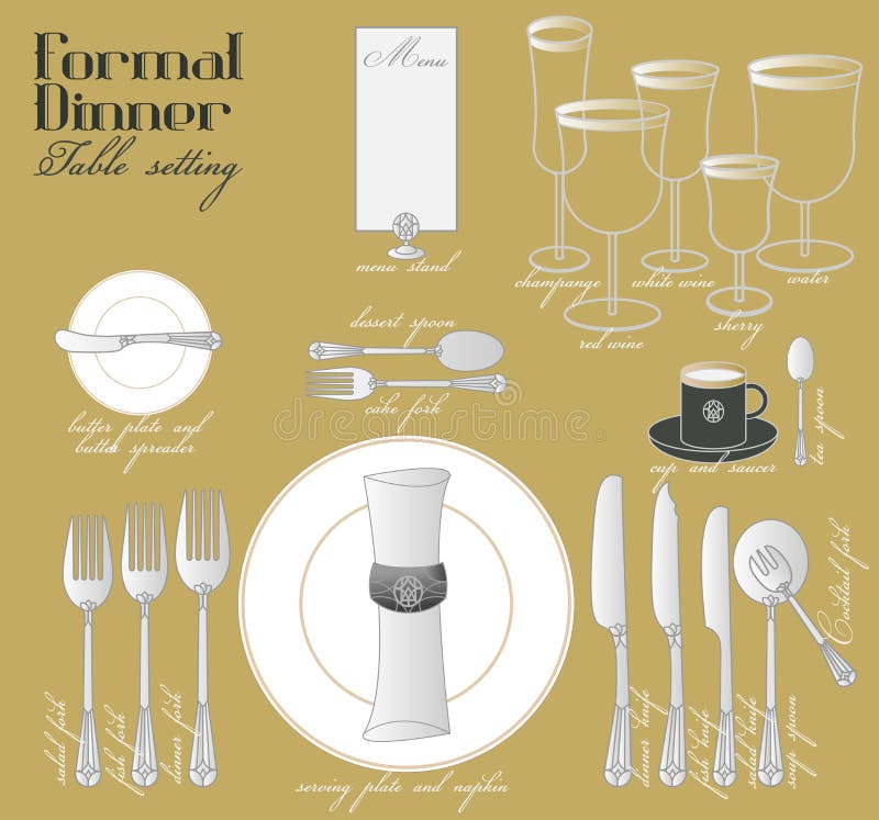 ARRANGEMENT FORMEL DE TABLE DE DÎNER illustration de vecteur ARRANGEMENT FORMEL DE TABLE DE DÎNER illustration de vecteur