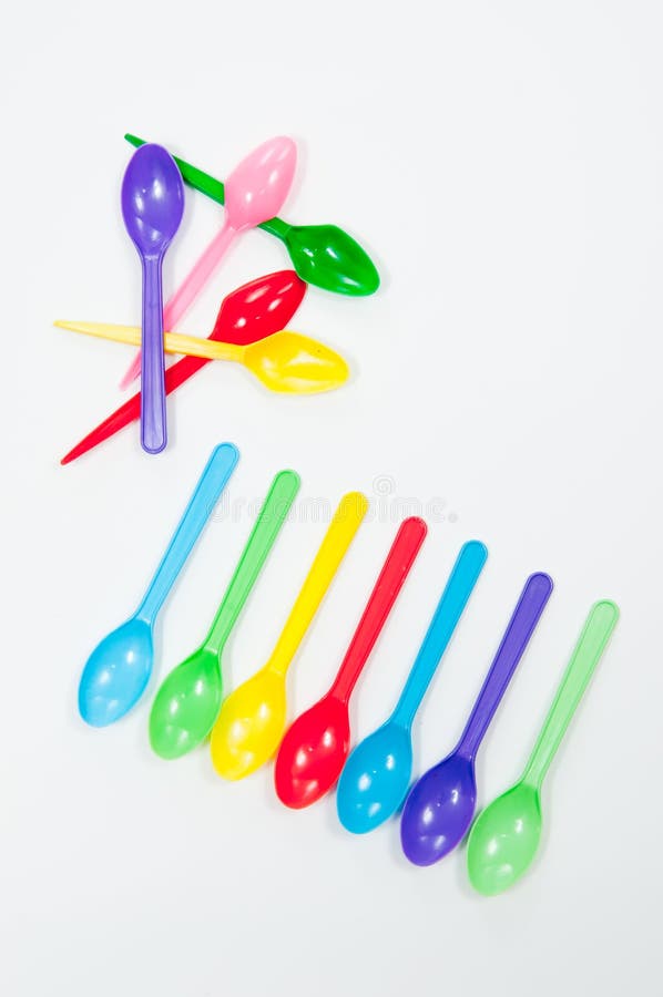 Baby Colorful Plastic Spoons Stock Image Image of dinnerware, orange