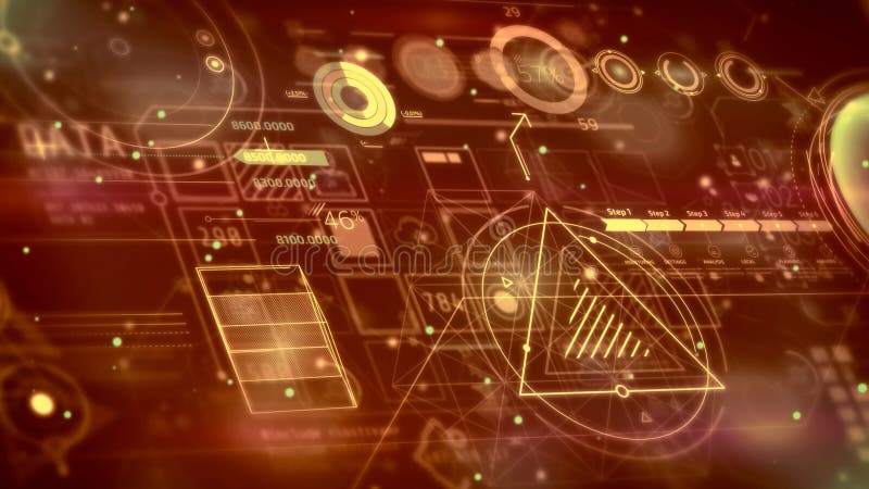 Animated abstract infographic wall with bitcoin data vector illustration