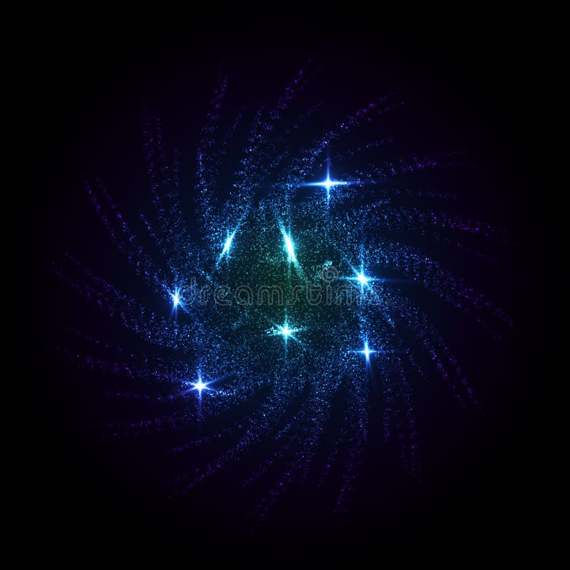 Array with Dynamic Emitted Particles. 3D Technology Style. A Glowing Grid. Abstract Background. Vector Illustration. royalty free illustration