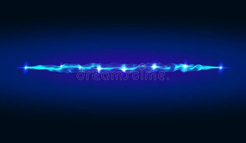 Array with Dynamic Emitted Particles. 3D Technology Style. A Glowing Grid. Abstract Background. Vector Illustration. royalty free illustration