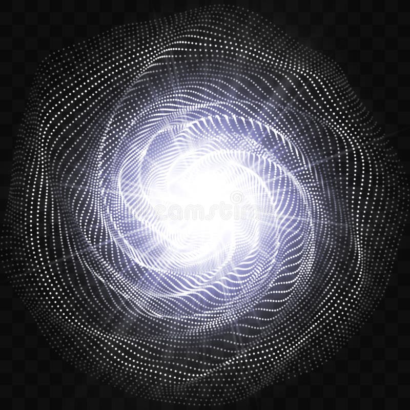 Array with Dynamic Emitted Particles. 3D Technology Style. A Glowing Grid. Abstract Background. Vector Illustration. vector illustration