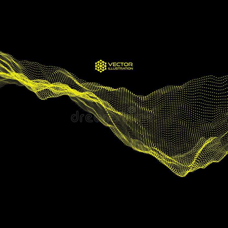 Array with Dynamic Emitted Particles. Motion Vector Illustration stock illustration