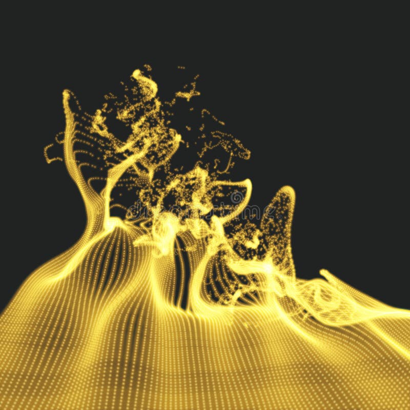 Array with Dynamic Emitted Particles. Water Splash Imitation. Abstract Background. vector illustration