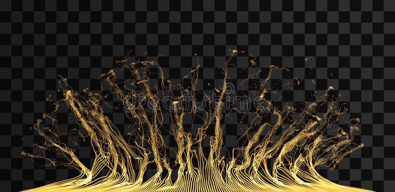 Array with dynamic emitted particles. Water splash imitation. Abstract background. Vector illustration royalty free illustration