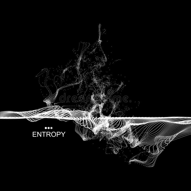 Array with Dynamic Emitted Particles. Water Splash Imitation. royalty free illustration