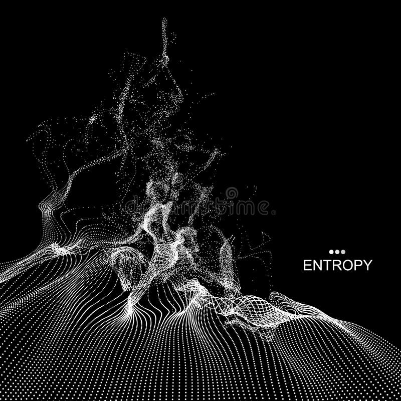 Array with Dynamic Emitted Particles. Water Splash Imitation stock illustration