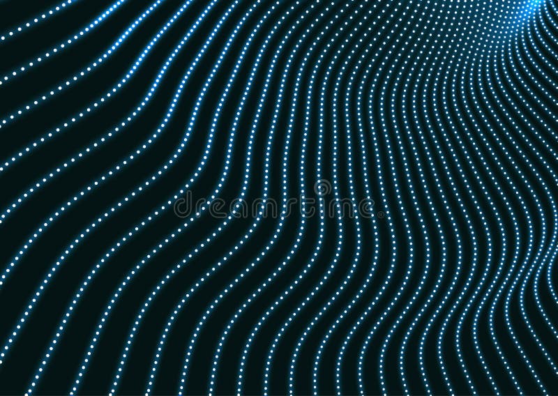 Array with Dynamic Particles. 3d Futuristic technology style. Abstract Background. . Texture. Glowing points. Vector Illustration stock photography