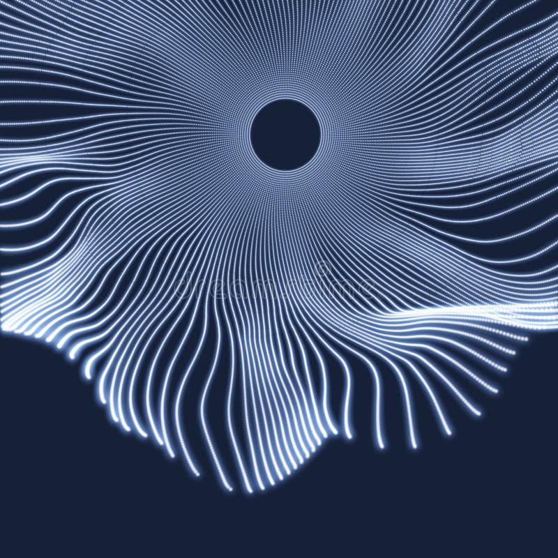 Array with Dynamic Particles. 3D Technology Style. Abstract Background. Vector Illustration vector illustration