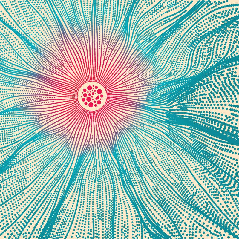 Array with Dynamic Particles. 3D Technology Style vector illustration