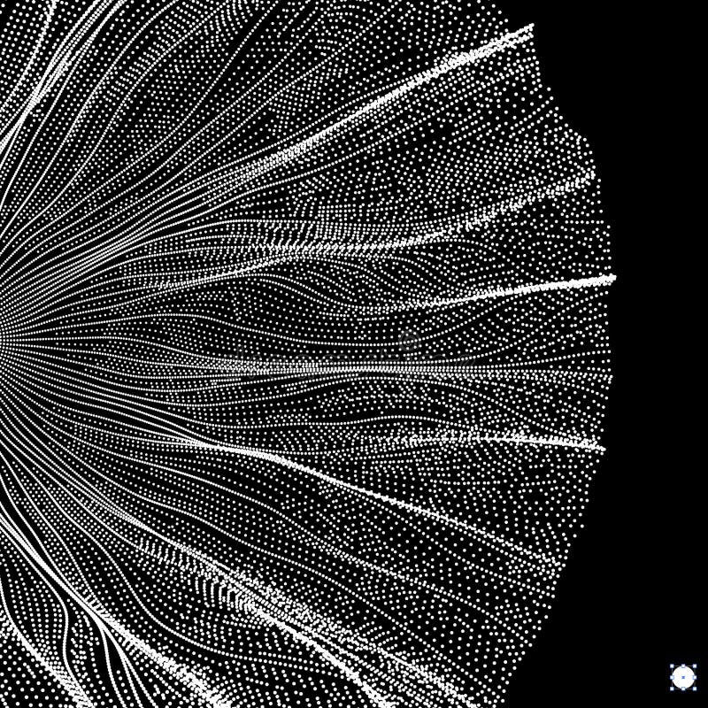 Array with Dynamic Particles. 3D Technology Style. Abstract Background. Vector Illustration stock illustration