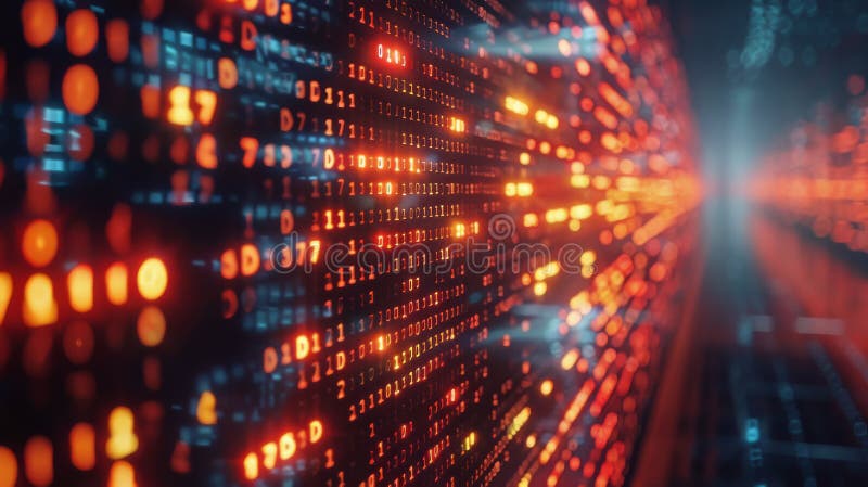 Array of Numbers on Dark Background stock image