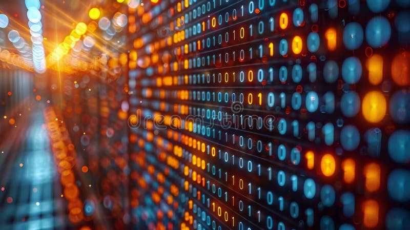 Array of Numbers on Dark Background stock photo