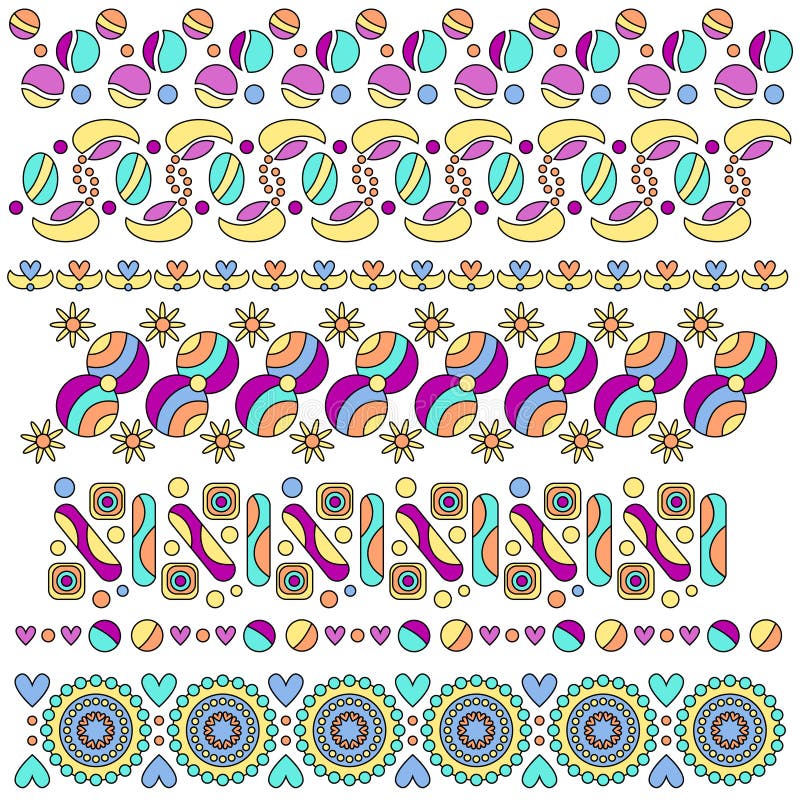 Arregle la colección con los corazones, las flores y los puntos ilustración del vector Arregle la colección con los corazones, las flores y los puntos ilustración del vector
