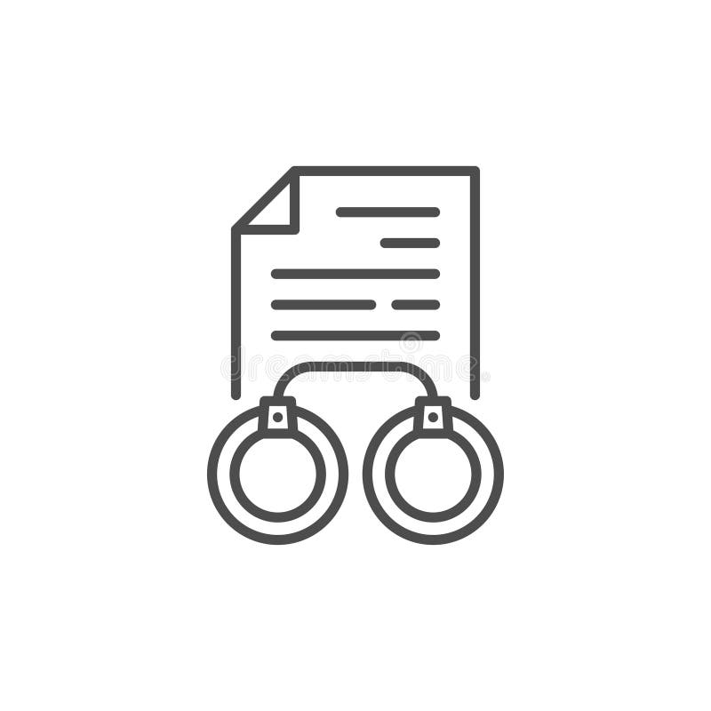 Arrest Warrant Document Line Icon. Linear Style Sign for Mobile Concept