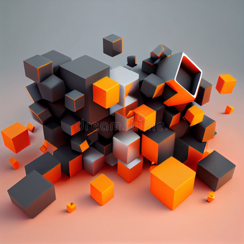 Cube De Rendu 3d Avec Animation De Labyrinthe Doré Et Noir à L