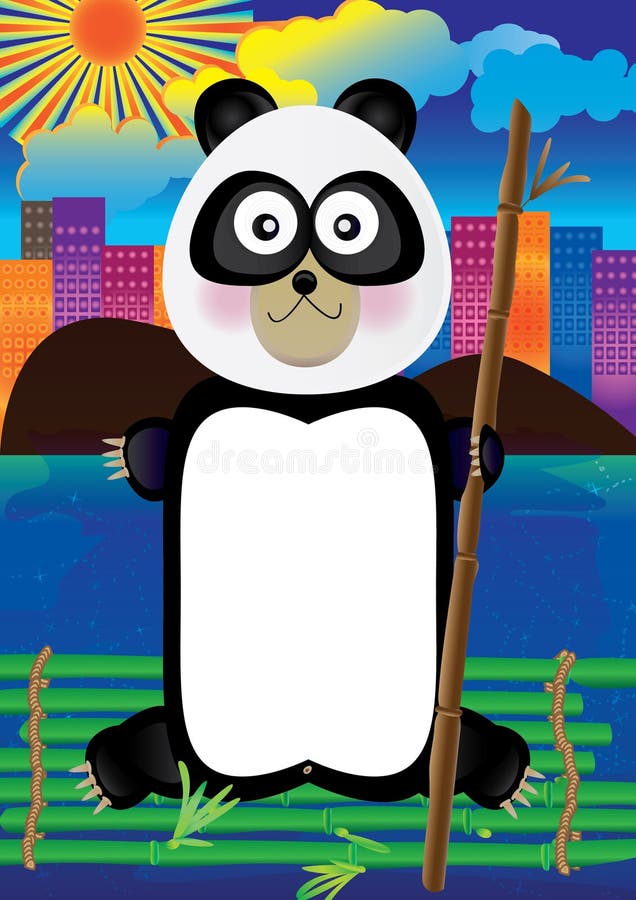 Arrivederci del panda - città di arrivederci royalty illustrazione gratis Arrivederci del panda - città di arrivederci royalty illustrazione gratis
