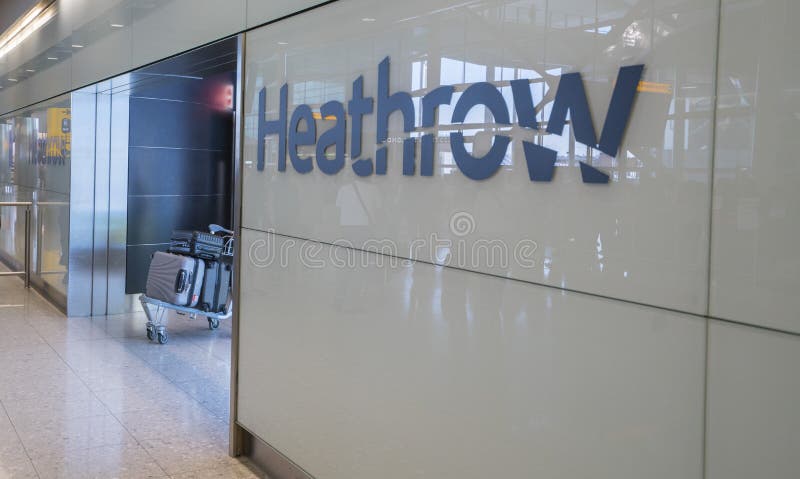 Arriving at London Heathrow Airport - LONDON, ENGLAND - SEPTEMBER 14, 2016 stock image