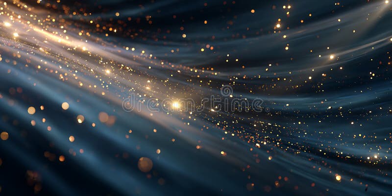 Arrière-plan cosmique Texture de nébuleuse avec rayons lumineux dorés illustration de vecteur