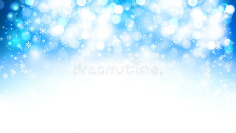Arrière-plan de la boule bleu d'hiver avec des flocons de neige tombants