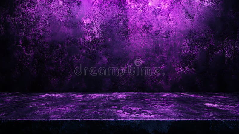 Arrière-plan de mur texturé violet foncé avec plate-forme illustration de vecteur