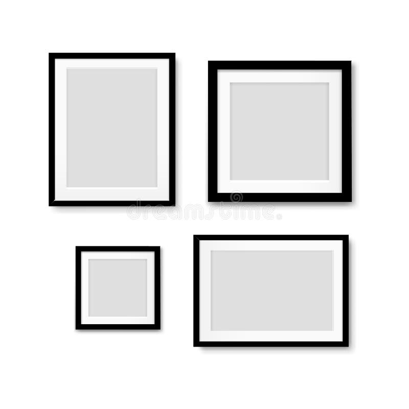 Arrière-plan isolé de cadre d'image noir illustration de vecteur