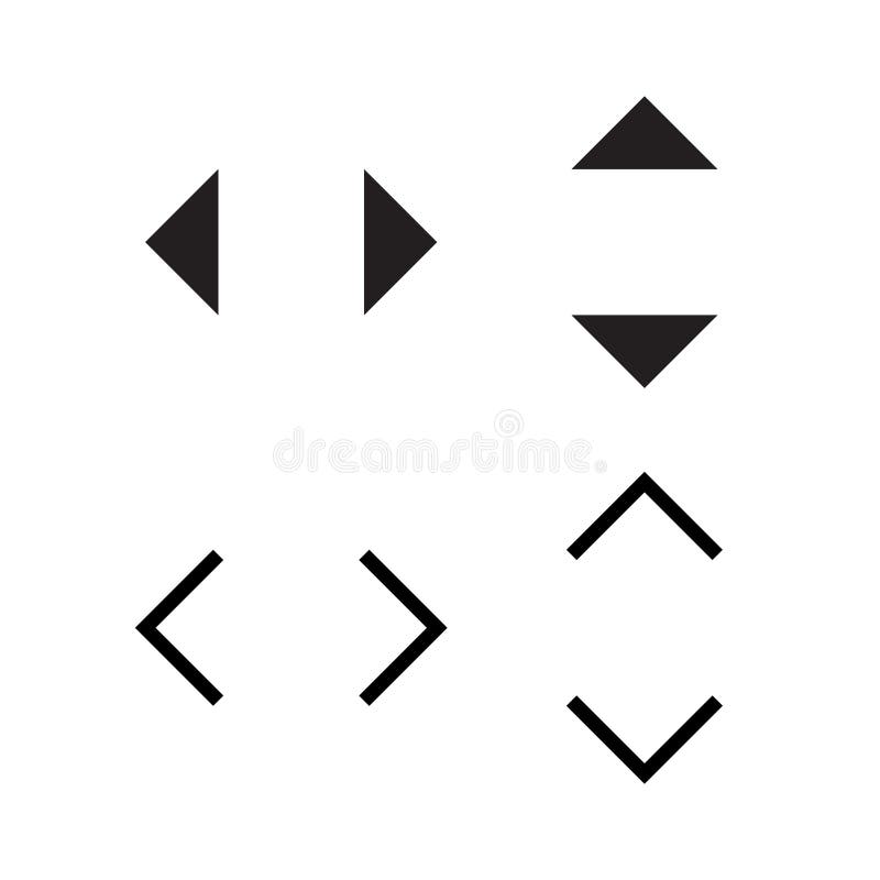 Arrow button icon collection. Menu navigation pointer symbol set. Next indicator sign. Simple flat shape direction logo. vector illustration