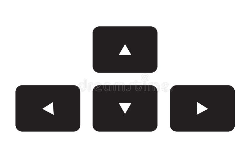 Arrow button keyboard icon on white background. vector illustration