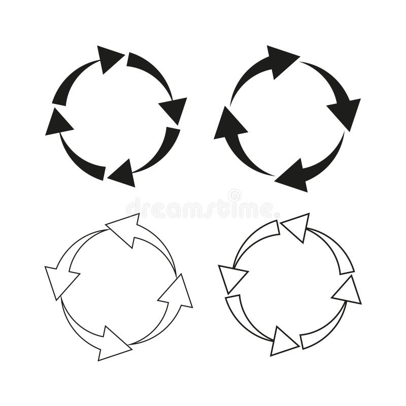 Arrow circle icon. Circular flow symbol. Continuous loop graphic. Recycle vector design. stock illustration