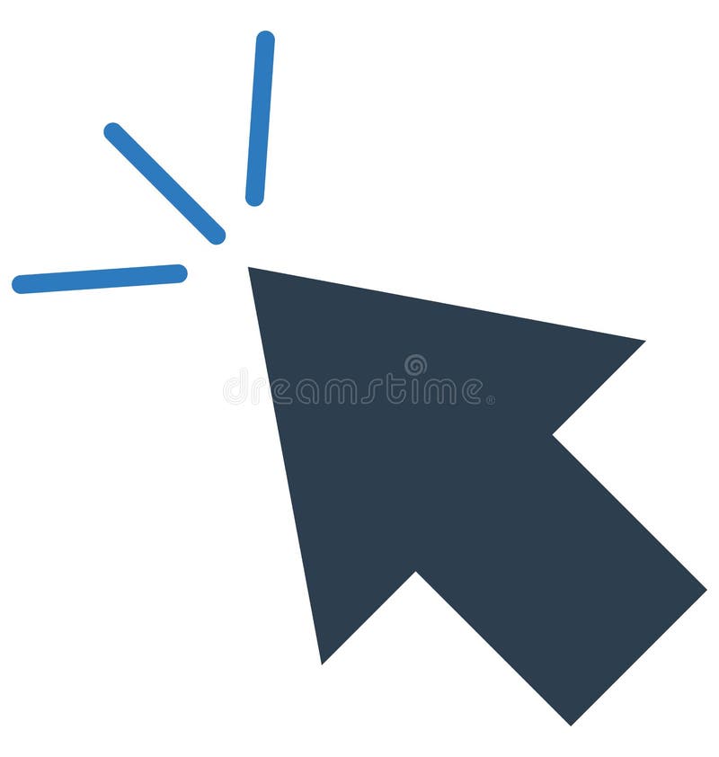 Arrow Click Isolated Vector with Line and Fill Icon royalty free illustration