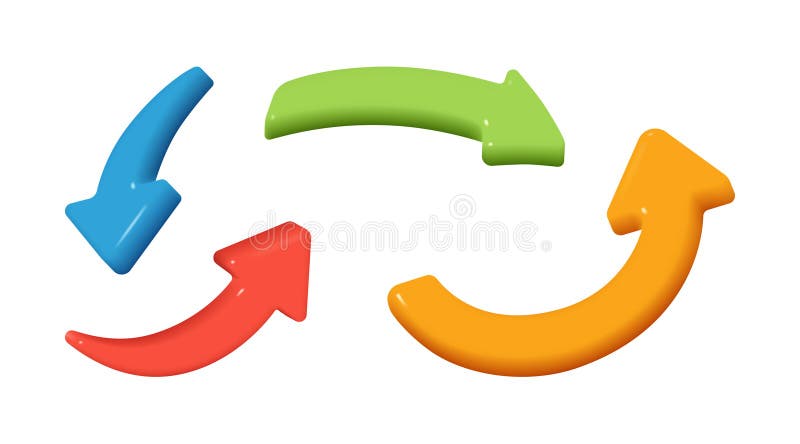 Arrow curve motion navigation pointer, upward vector illustration