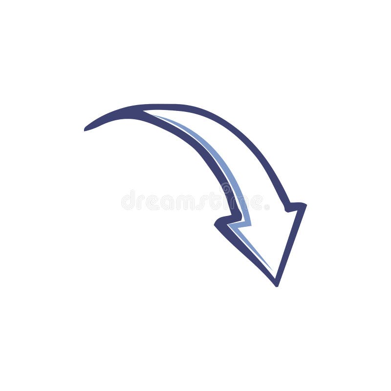 Arrow Designed Pointer Back Down Isolated Vector