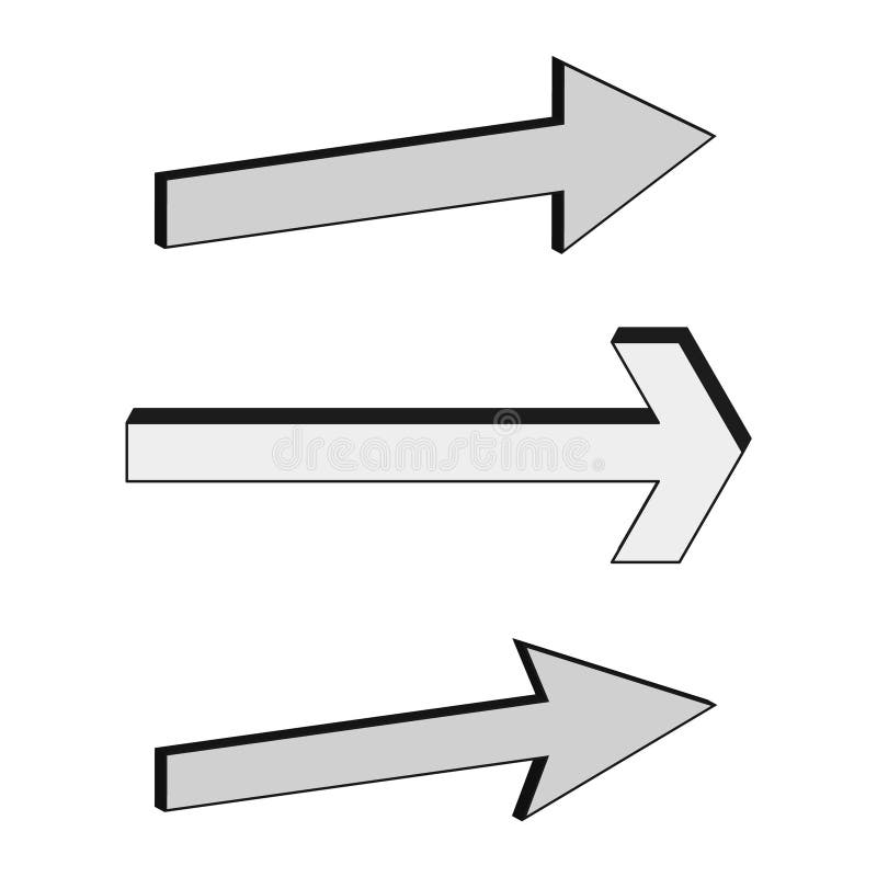Arrow direction icon. Navigation pointer shapes. Bold black outlines. Minimalist vector elements. vector illustration