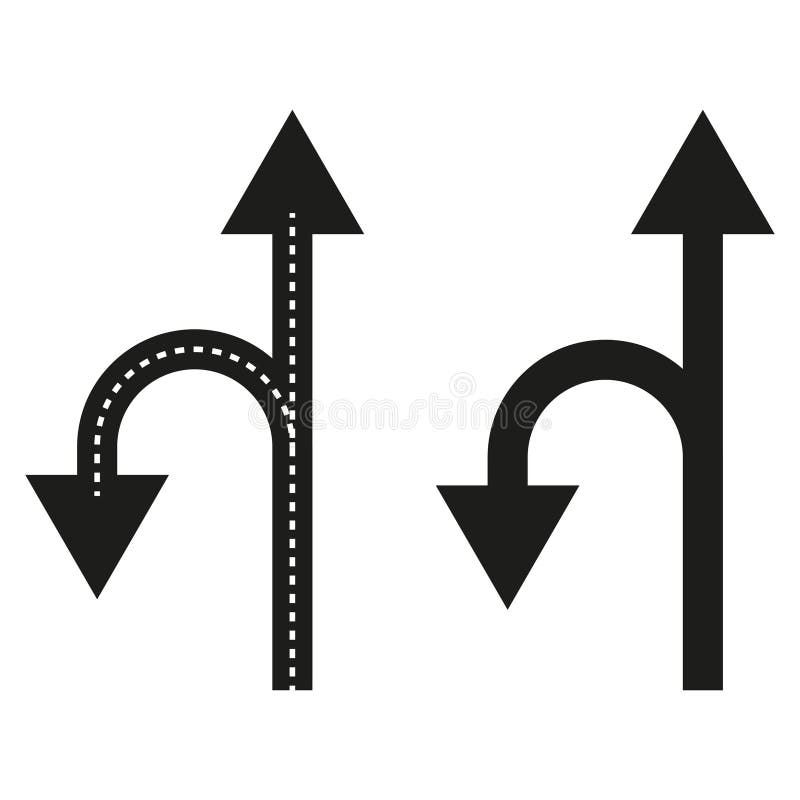 Arrow directions icon. Right turn option. Dotted path design. Navigation vector graphic. vector illustration