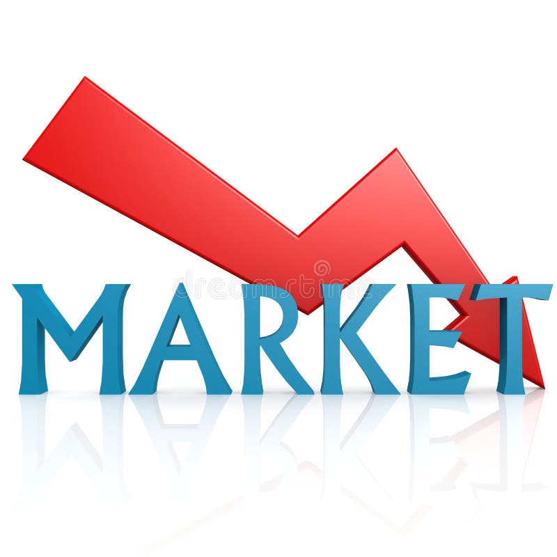 Down market. Economy logo.