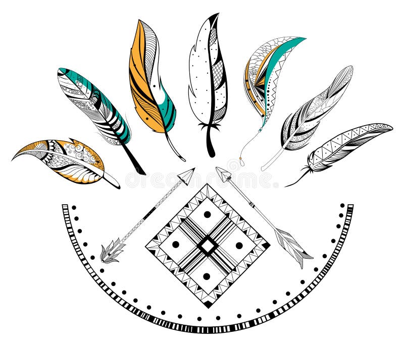 Download Arrow And Feather For Tribal Boho Style Stock Vector ...