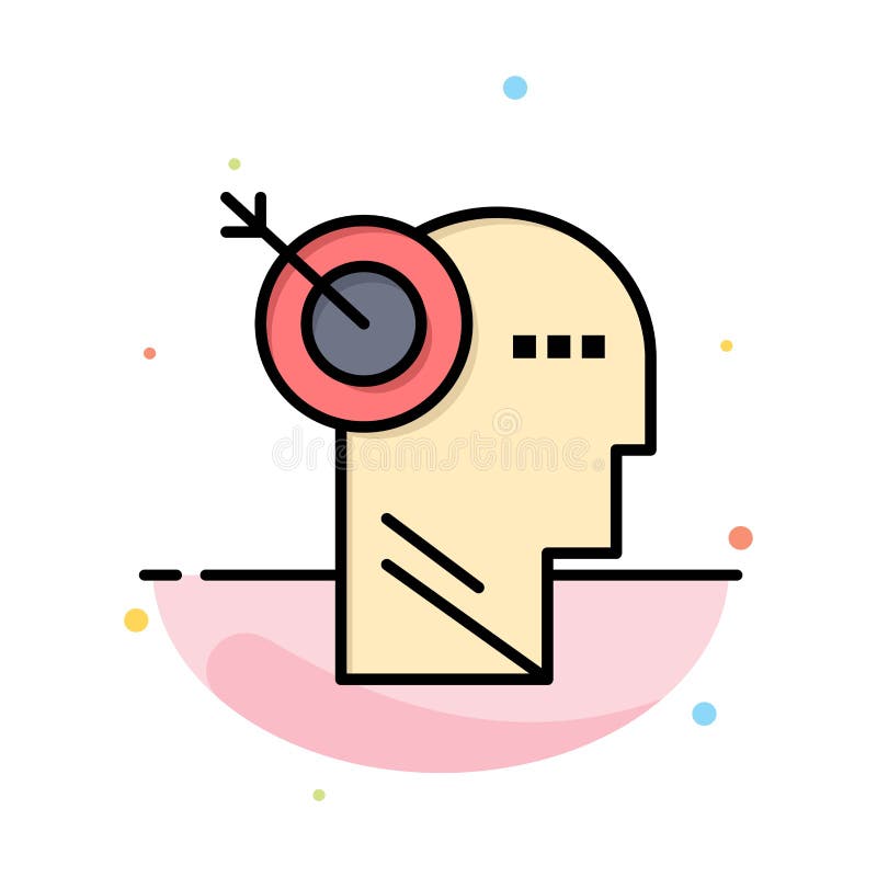 Arrow, Focus, Precision, Target Abstract Flat Color Icon Template vector illustration