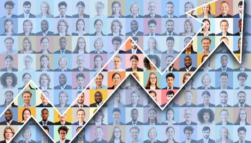 Arrow in front of business people as a business growth concept royalty free stock photography