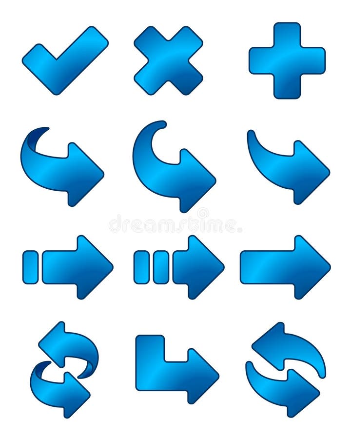 Arrow icon blue set stock vector. Illustration of arrow - 15116308