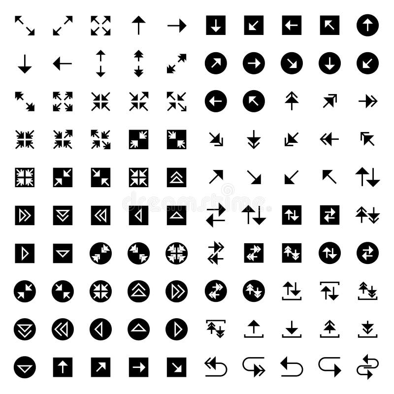 Arrow Icon Set Include Arrow, Left, Up, Down, Expand, Right, Square