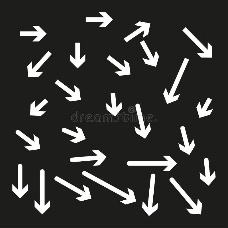 Arrow icons set. White direction shapes. Vector pointer collection. Navigation symbol pack. vector illustration