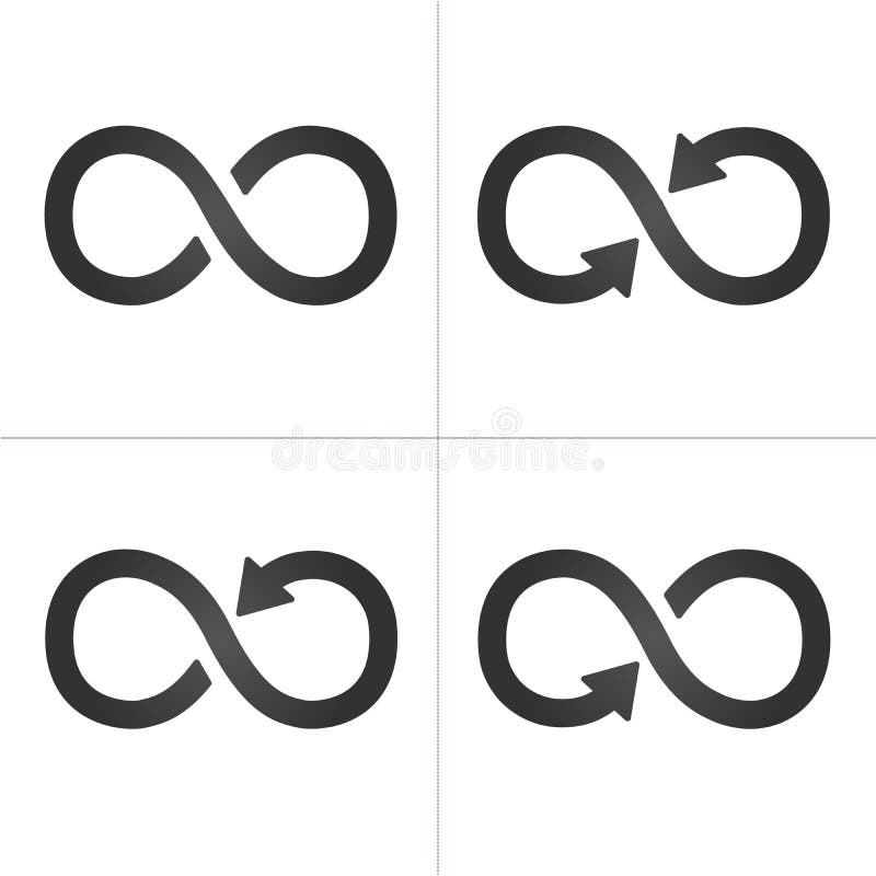 Arrow Infinity symbol icon set. Vector Illustration isolated on white background. royalty free illustration