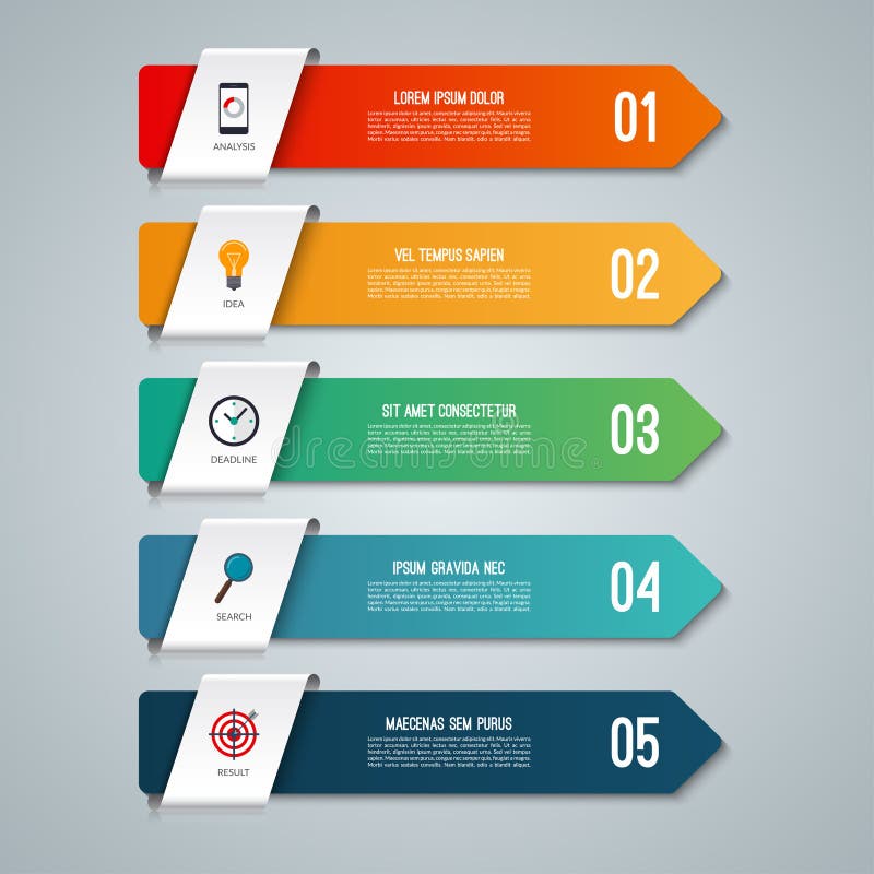 Arrow infographic concept with 5 options. vector illustration