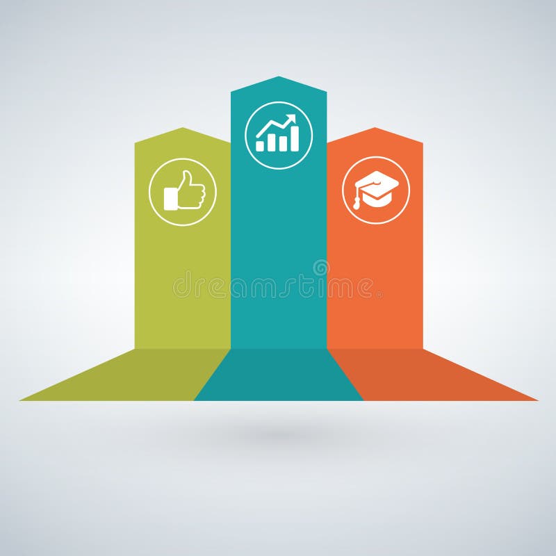 Arrow infographic concept. Vector template with 3 options, parts, stages, buttons. Can be used for web, diagram, graph, presentati royalty free illustration Arrow infographic concept. Vector template with 3 options, parts, stages, buttons. Can be used for web, diagram, graph, presentati royalty free illustration