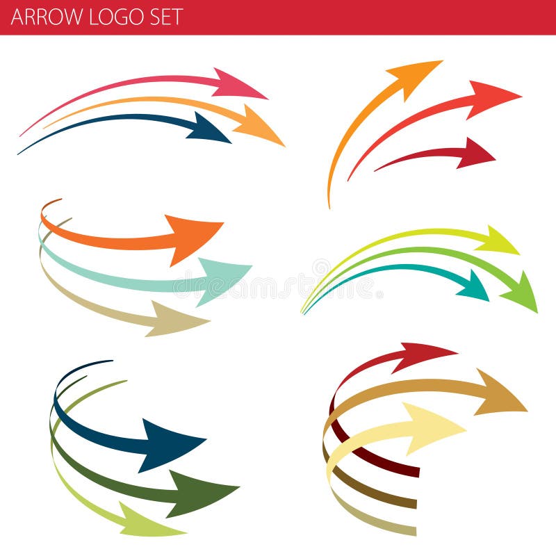 Arrow Logo Set stock vector. Illustration of three, logo - 28308818