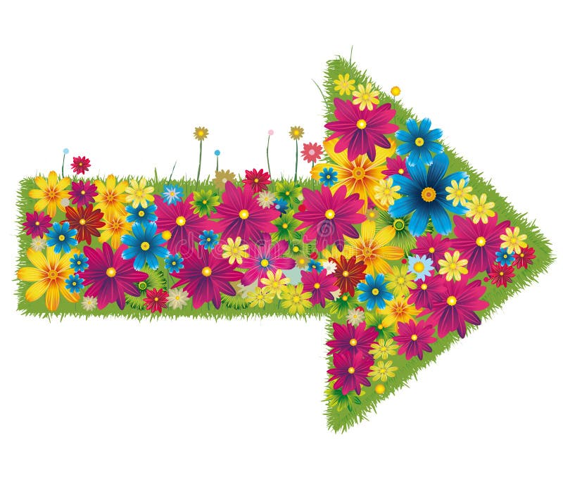 Download Arrow made of flowers stock vector. Illustration of spring ...