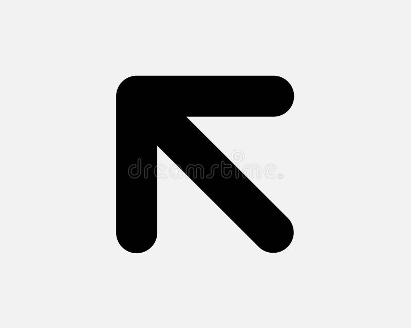 Arrow Point Top Left Icon Exit Entrance Path Direction Navigation Position Location Shape Road Sign Traffic Symbol EPS Vector royalty free illustration