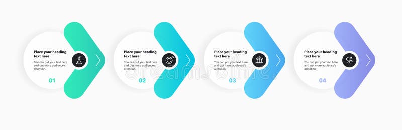 Arrow infographic process template with four colorful steps vector illustration