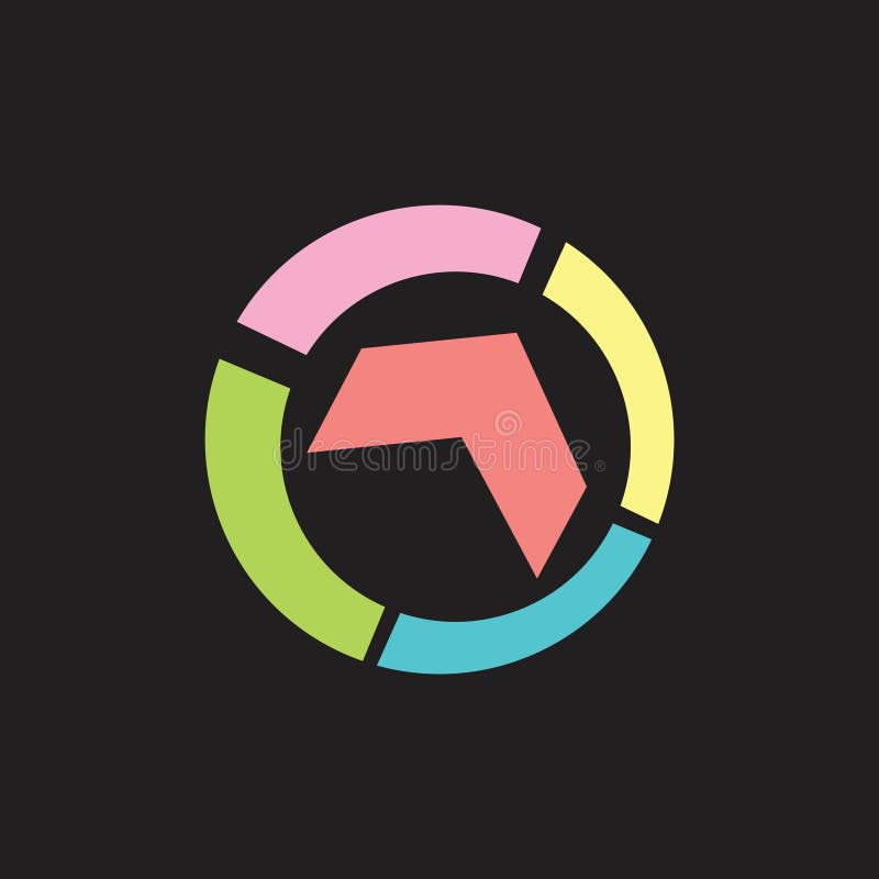 Arrow process symbol circle geometric logo vector vector illustration