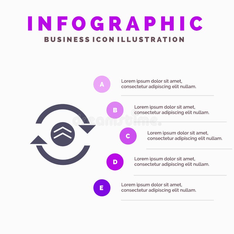 Arrow, Refresh, Reload, Computing Infographics Presentation Template. 5 Steps Presentation